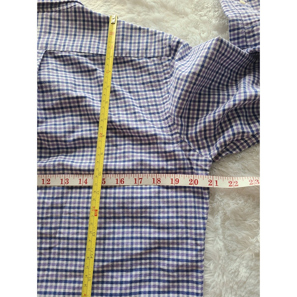 Polo Ralph Lauren Mens Gingham Button Down Shirt Purple Blue Cotton Small - Picture 3 of 9